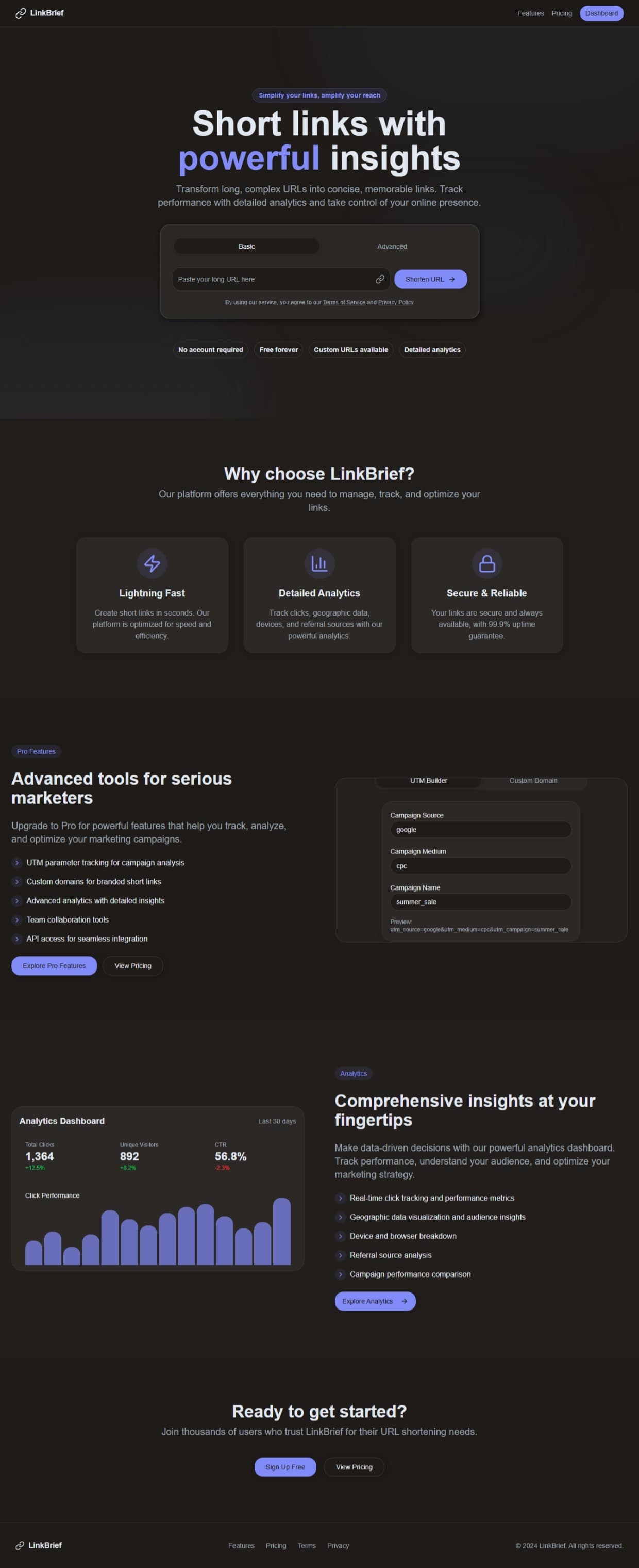 URL Shortener interface preview
